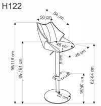 Halmar - Barski stol H122 - siv