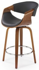 Halmar - Barski stol H123 - črn/oreh