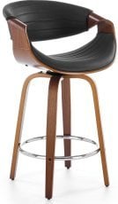 Barski stol H123 - črn/oreh