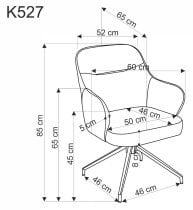 Halmar - Jedilniški stol K527 s funkcijo vrtenja - siv