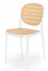Jedilniški stol K529 - bel/naravna