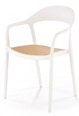 Jedilniški stol K530 - bel/naravna