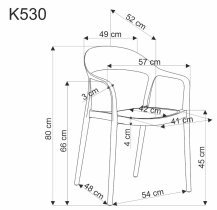 Halmar - Jedilniški stol K530 - bel/naravna