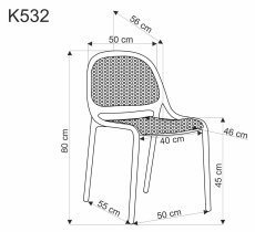 Halmar - Jedilniški stol K532 - bel