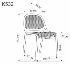 Halmar - Jedilniški stol K532 - črn
