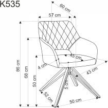 Halmar - Jedilniški stol K535 s funkcijo vrtenja - temno zelen