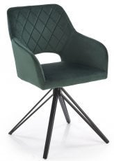 Halmar - Jedilniški stol K535 s funkcijo vrtenja - temno zelen