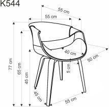 Halmar - Jedilniški stol K544 - siv/oreh