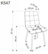Halmar - Jedilniški stol K547 - črn