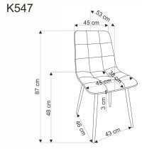 Halmar - Jedilniški stol K547 - siv
