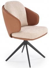 Jedilniški stol K554 s funkcijo vrtenja - rjav/bež