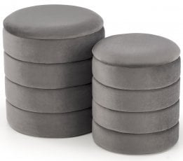 Komplet dveh pufov Pacho - siv