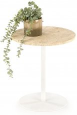 Klubska miza Traverso - travertin/bela