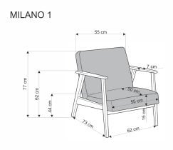 Halmar - Fotelj Milano - Castel 15