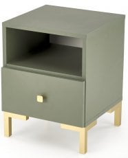 Nočna omarica Silvia - zelena/zlata