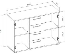 Halmar - Komoda Flex KM-2 - artisan hrast/bela