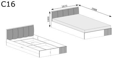 Halmar - Postelja Cali C16 - 160x200 cm