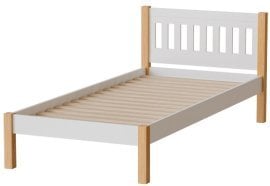 Postelja Gaja 90x200 cm - bela/naravni hrast