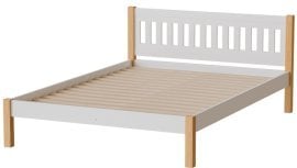 Postelja Gaja 140x200 cm - bela/naravni hrast