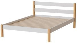 Postelja Inka 140x200 cm - bela/naravni hrast