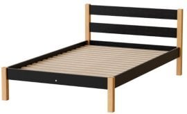 Postelja Inka 120x200 cm - črna/naravni hrast