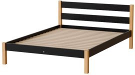Postelja Inka 140x200 cm - črna/naravni hrast