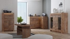 Dnevna soba in jedilnica Indianapolis - temni pepel