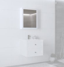 Omarica z ogledalom Toreto 60 - bela mat