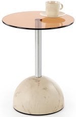 Klubska miza Ariana - bež marmor/jantar