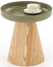 Klubska miza Gina - naravni/zelena