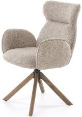 Jedilniški stol K585 - temno bež/svetli oreh