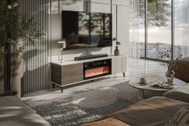 RTV komoda Random 2 s kaminom - 180 cm