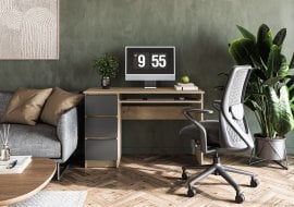 Pisalna miza Cino - artisan hrast/grafit