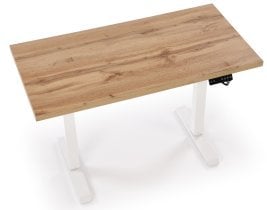 Halmar - Pisalna miza B54 z možnostjo nastavitve višine - hrast artisan/bela