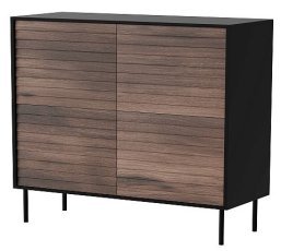 Komoda Cortina 100 cm 4D - črna/oreh