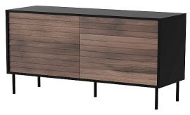 Komoda Cortina 120 cm 1D3S - črna/oreh