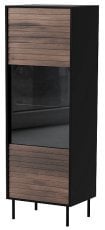 Vitrina Cortina - črna/oreh