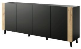 Komoda Faro - črna mat/hrast craft