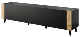 TV komoda Faro - črna mat/hrast craft