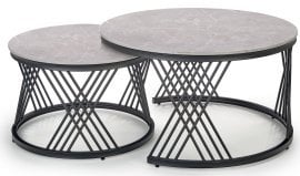 Set klubskih miz Flamingo - pepelnat marmor/črn