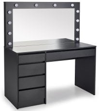 Miza za ličenje Hollywood XL - črna