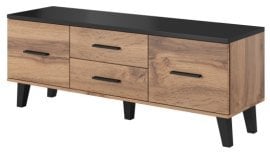 TV komoda Lotta 140 cm 2D2S - hrast sonoma/črna
