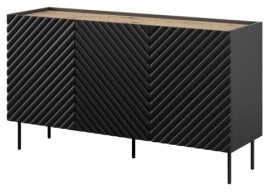 Komoda Onda 150 cm 3D2SZ - črna/hrast artisan 