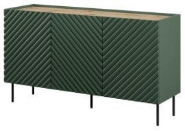 Komoda Onda 150 cm 3D2SZ - temno zelena/hrast artisan 