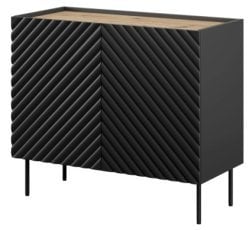 Komoda Onda 2D - črna/hrast artisan 