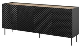 Komoda Onda 4D2SZ - črna/hrast artisan 