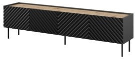 TV komoda Onda 4D - črna/hrast artisan 