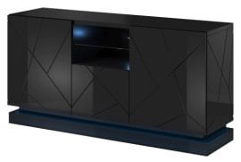 Komoda Qiu 2D1K - črna sijaj