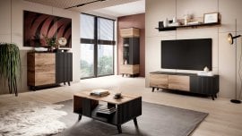 Dnevna soba Random - hrast votan/črna