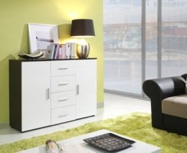 Komoda Uni - hrast venge/bela sijaj